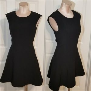 H&M Career Black Mini A-line Flared Dress Sz 8